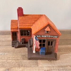 Vintage Christmas Village U.S. Post Office Byron Molds Ceramic Hand Painted